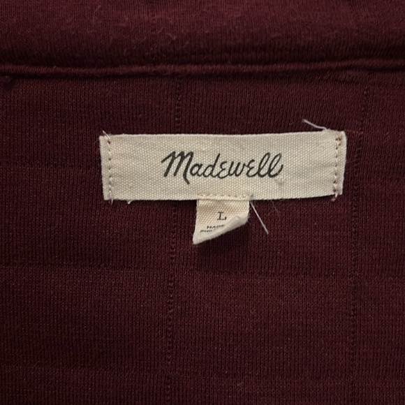 Madewell Quilted Shirt Jacket Shacket Size Large Cabernet Burgundy Comfy Casual - Picture 9 of 10